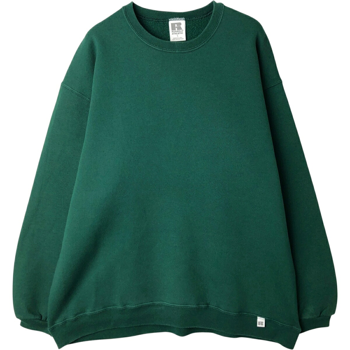 古着 90'S ラッセル Russell ATHLETIC 無地 ブランクスウェットシャツ トレーナー USA製 メンズL相当 ヴィンテージ /eaa627925 【中古】 【260329】 グリーン系 春夏秋冬