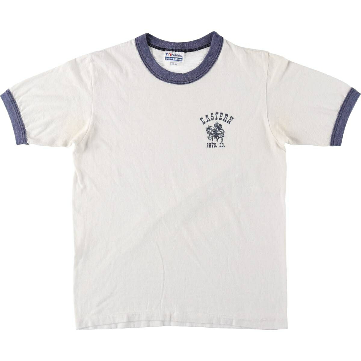 古着 80'S ヘインズ Hanes POLY-COTTON 青タグ リンガーTシャツ USA製 レディースS相当 ヴィンテージ /eaa627971 【中古】 【260327】 【ADEL/アデル】｜古着屋JAM
