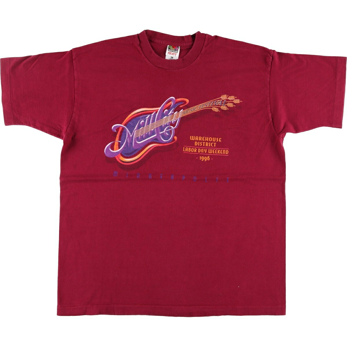 古着 90'S フルーツオブザルーム FRUIT OF THE LOOM MUSIC FESTIVAL ミュージック フェスティバル バンドTシャツ バンT USA製 メンズXL相当 ヴィンテージ /eaa628385 【中古】 【260327】 レッド系 春夏秋