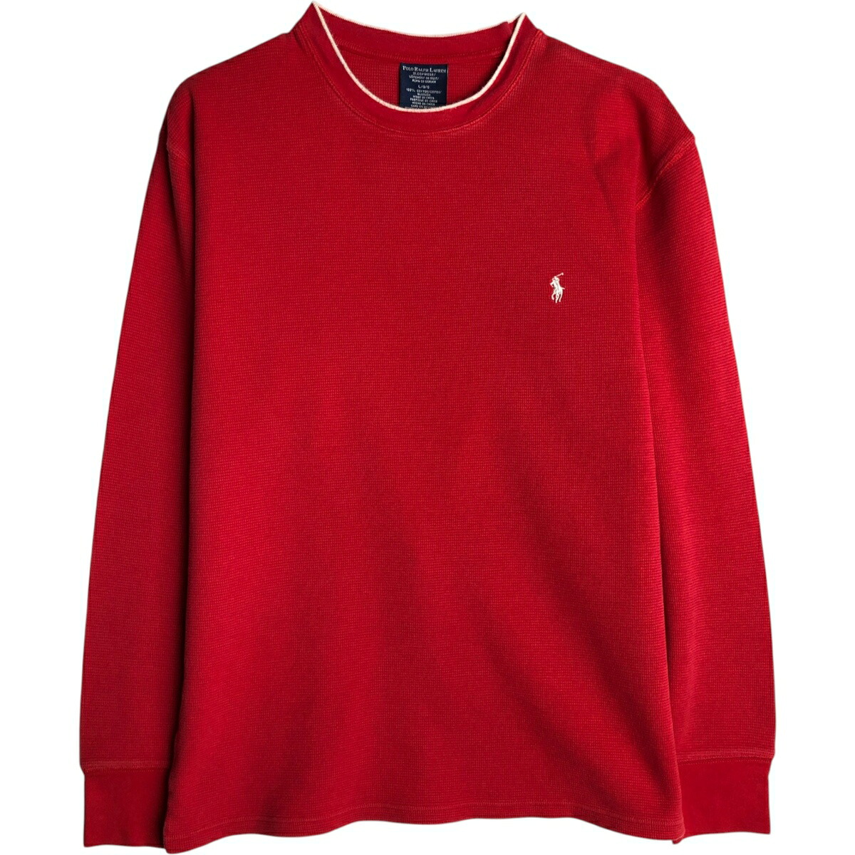 古着 ラルフローレン Ralph Lauren POLO RALPH LAUREN SLEEPWEAR サーマルロンT ワッフル メンズL相当 /eaa628427 【中古】 【260328】 レッド系 春夏秋