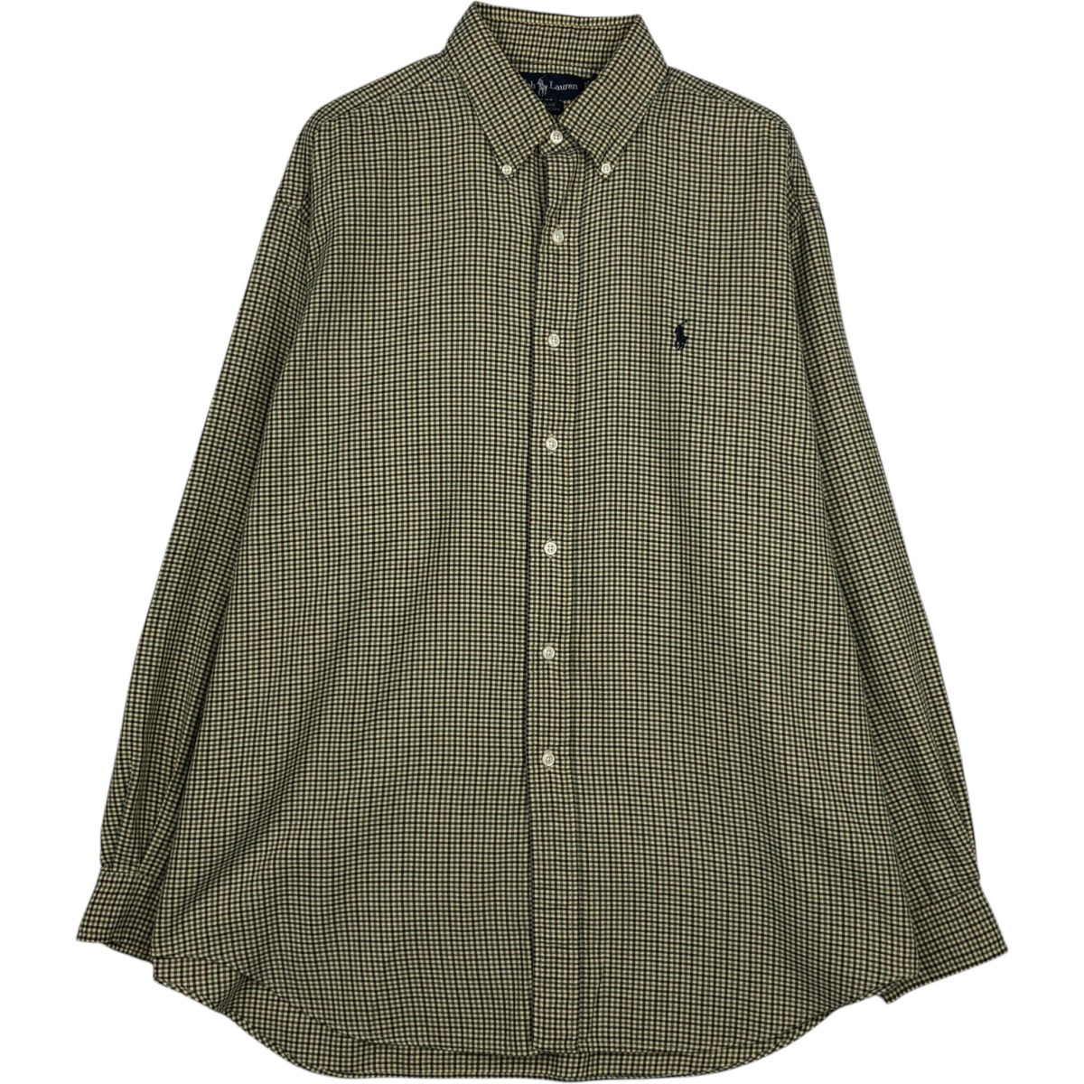 古着 ラルフローレン Ralph Lauren BLAIRE 長袖 ボタンダウンチェックシャツ メンズL相当 /eaa628614 【中古】 【260327】 イエロー系 春夏秋冬