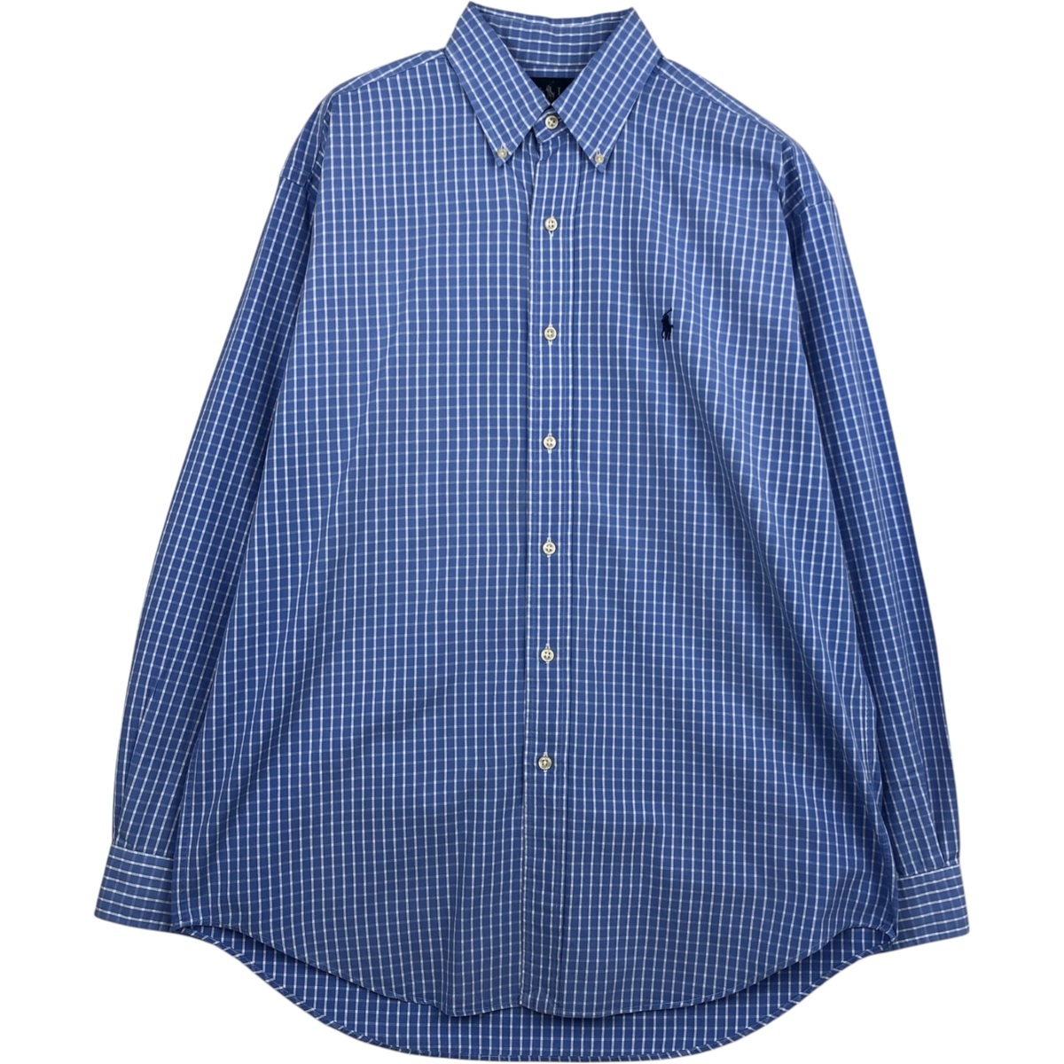 古着 ラルフローレン Ralph Lauren BLAKE 長袖 ボタンダウンチェックシャツ メンズM相当 /eaa628764 【中古】 【260328】 ブルー系 春夏秋冬