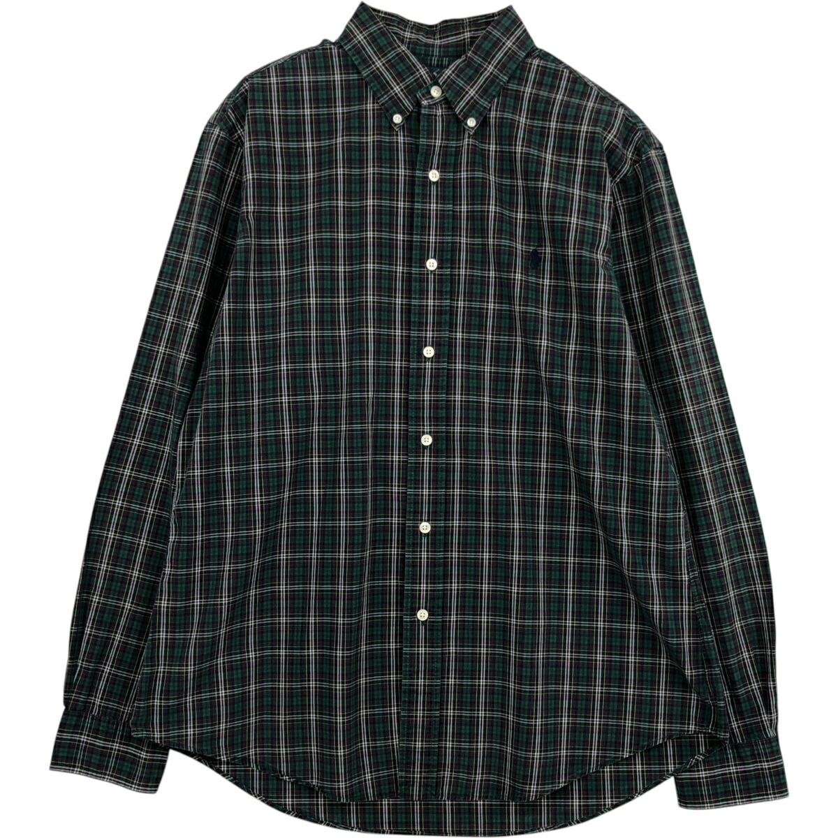 古着 ラルフローレン Ralph Lauren CUSTOM FIT 長袖 ボタンダウンチェックシャツ メンズL相当 /eaa628769 【中古】 【260328】 グリーン系 春夏秋冬