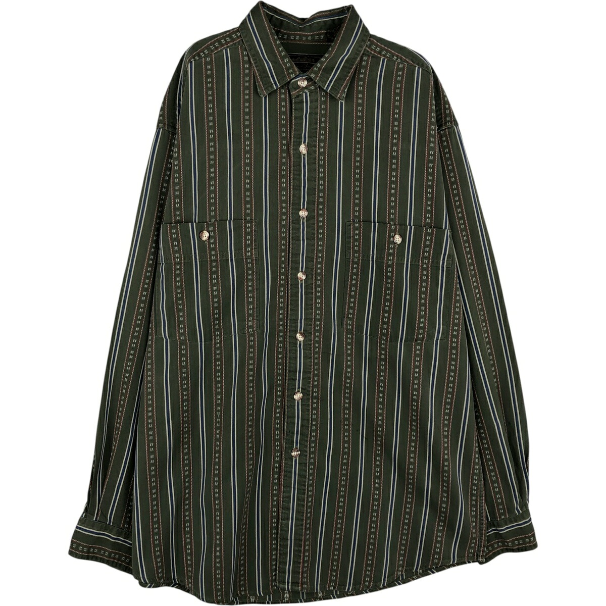 古着 80~90'S エディーバウアー Eddie Bauer マルチストライプ 長袖 ボタンダウンストライプシャツ メンズM相当 ヴィンテージ /eaa628841 【中古】 【260330】｜古着屋JAM