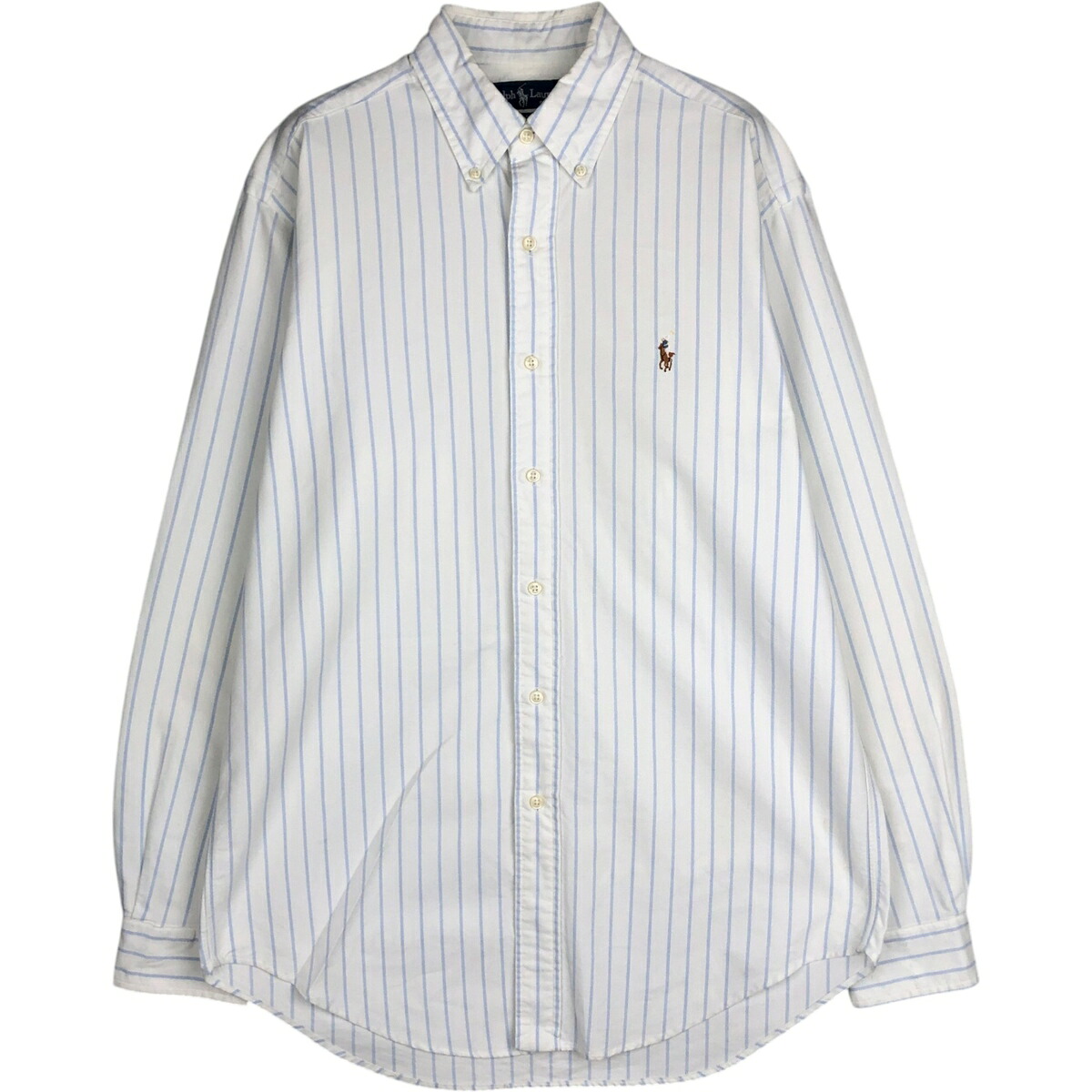 古着 ラルフローレン Ralph Lauren YARMOUTH 長袖 ボタンダウンストライプシャツ メンズM相当 /eaa628966 【中古】 【260328】 ホワイト系 春夏秋冬