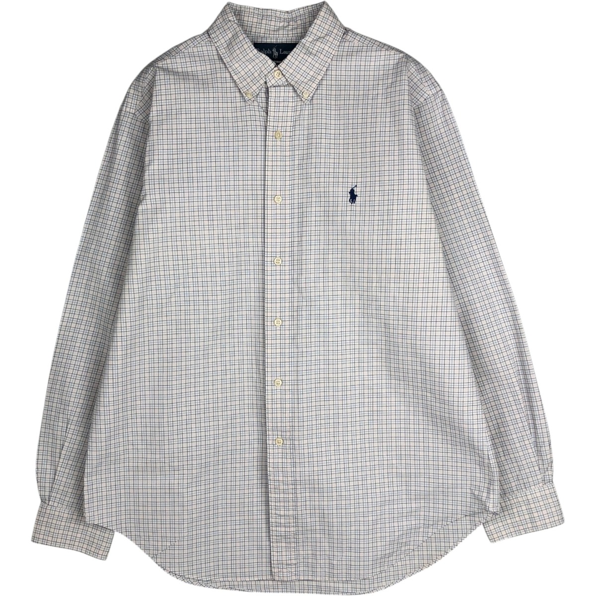 古着 ラルフローレン Ralph Lauren CLASSIC FIT クラシックフィット 長袖 ボタンダウンチェックシャツ メンズL相当 /eaa629092 【中古】 【260328】 ホワイト系 春夏秋冬