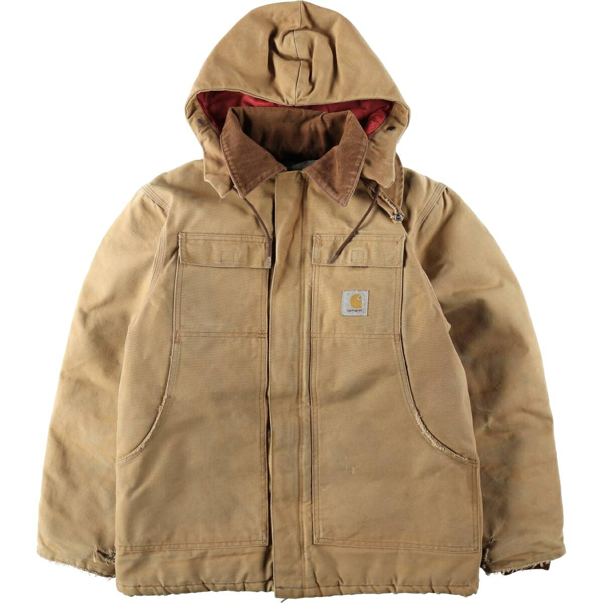 古着 カーハート Carhartt トラディショナルコート フード付き 中綿入り ダックフルジップパーカー メンズL相当 /eaa629373 【中古】 【260409】｜古着屋JAM