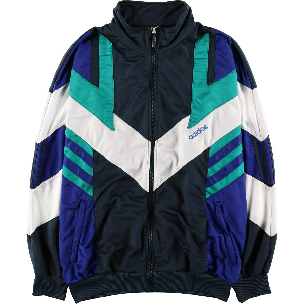 古着 80'S アディダス adidas トレフォイルロゴ ジャージ トラックジャケット メンズL相当 ヴィンテージ /eaa629468 【中古】 【260331】 グリーン系 春秋冬