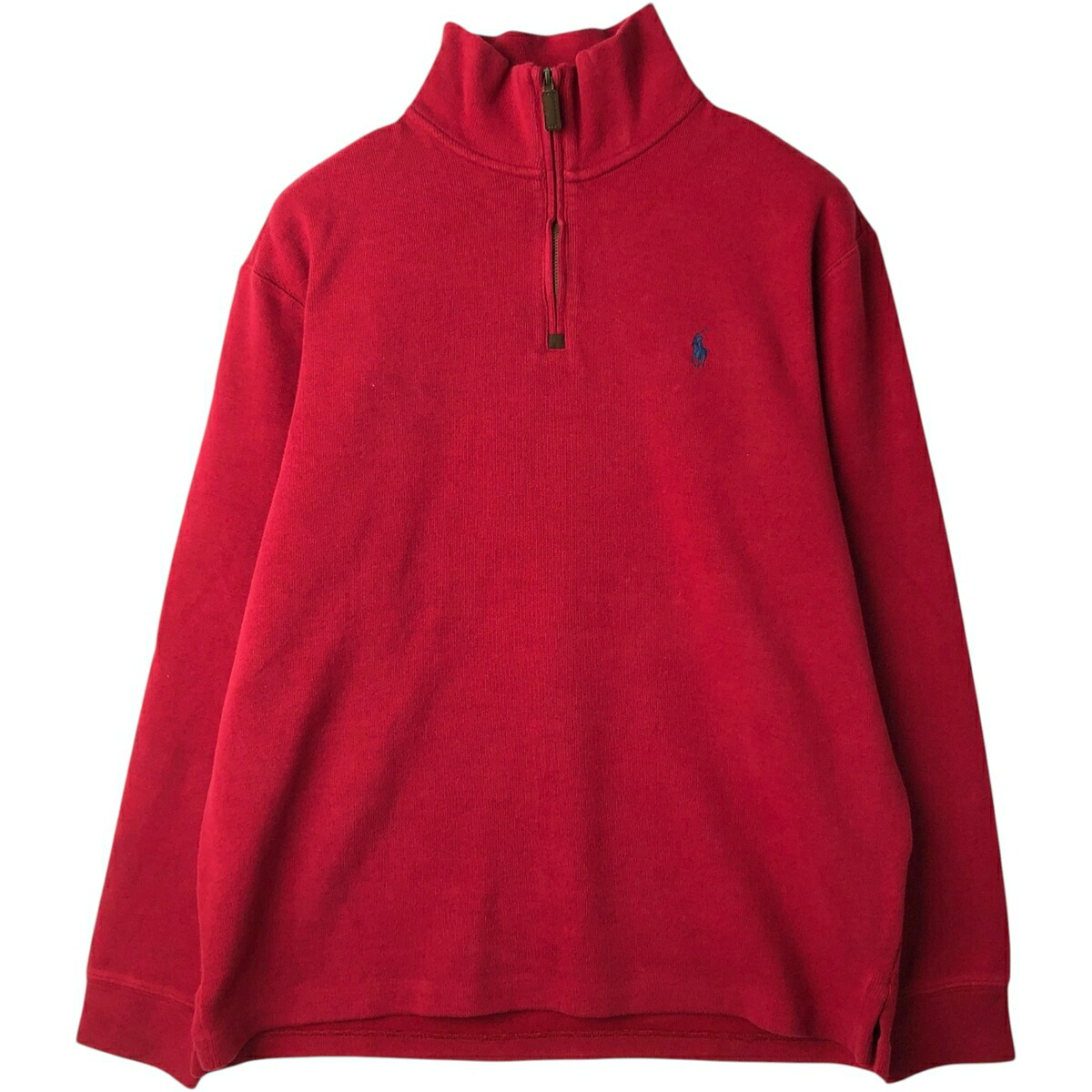 古着 ラルフローレン Ralph Lauren POLO RALPH LAUREN リブ編み ハーフジップスウェットシャツ トレーナー メンズL相当 /eaa629574 【中古】 【260401】 レッド系 春夏秋冬