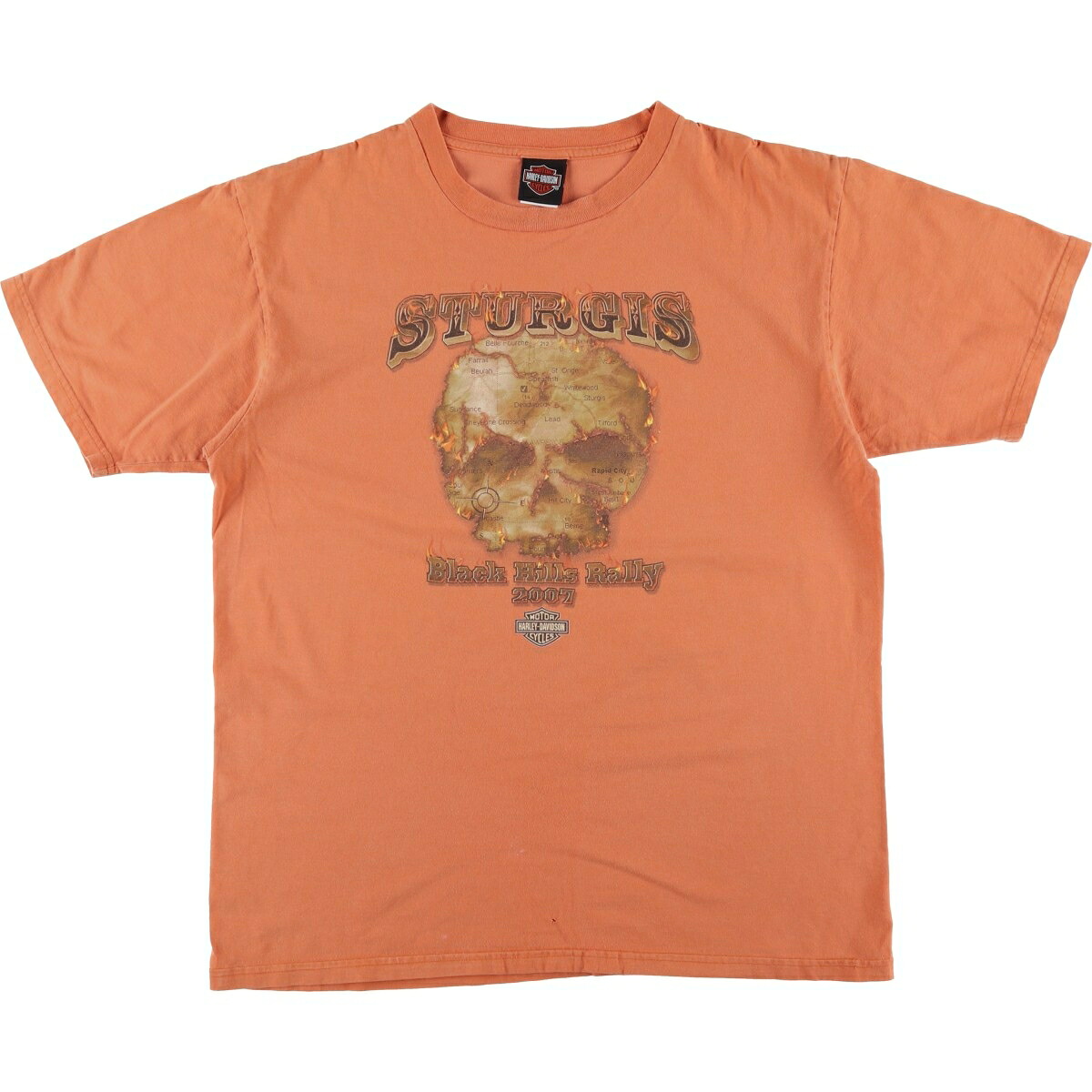 古着 00'S ハーレーダビッドソン Harley-Davidson ドクロ柄 スカル柄 モーターサイクル バイクTシャツ USA製 メンズXL相当 /eaa629600 【中古】 【260330】