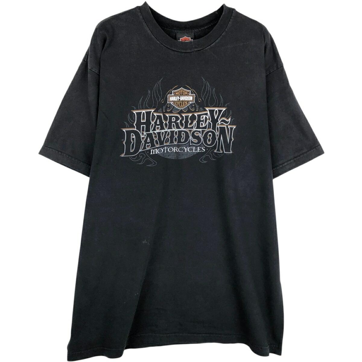 古着 00'S ハーレーダビッドソン Harley-Davidson ファイヤーパターン モーターサイクル バイクTシャツ USA製 メンズXL相当 /eaa629654 【中古】 【260330】