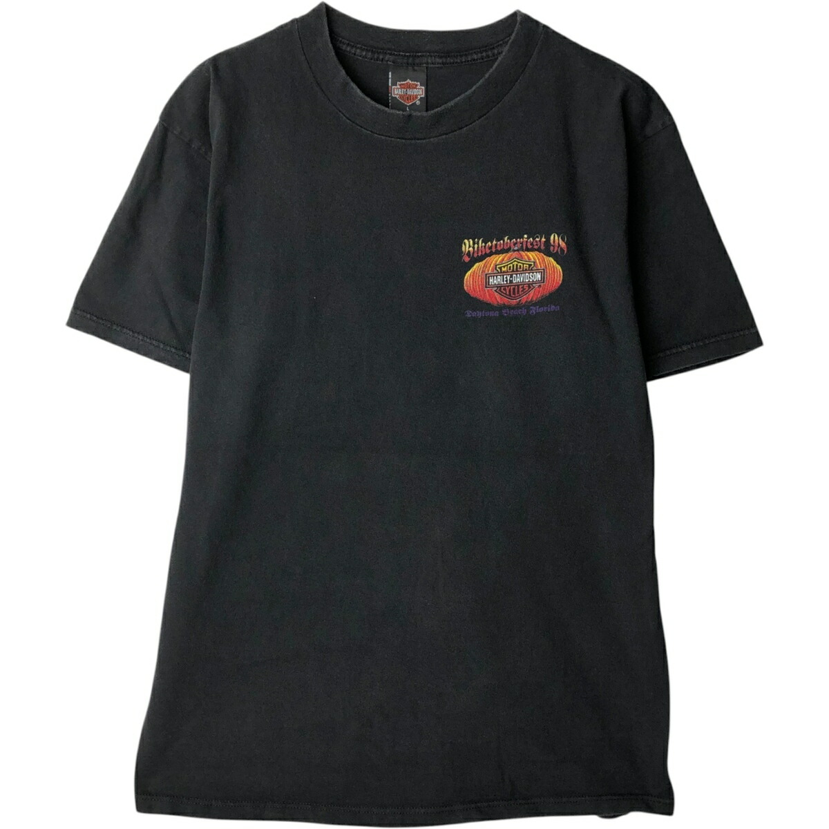 古着 90'S ハーレーダビッドソン Harley-Davidson モーターサイクル バイクTシャツ USA製 メンズL相当 ヴィンテージ /eaa629662 【中古】 【260401】 ブラック系 春夏秋