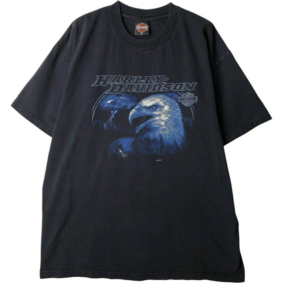 古着 00'S ハーレーダビッドソン Harley-Davidson 鷲柄 イーグル柄 モーターサイクル バイクTシャツ メンズXL相当 /eaa629671 【中古】 【260401】 ブラック系 春夏秋