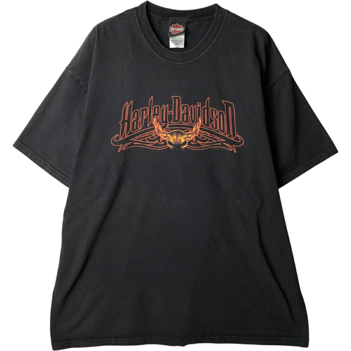 古着 00'S ハーレーダビッドソン Harley-Davidson ファイヤーパターン モーターサイクル バイクTシャツ USA製 メンズXXL相当 /eaa629672 【中古】 【260330】