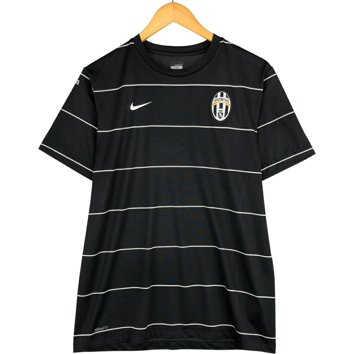 古着 ナイキ NIKE SERIE A/B セリエA/B JUVENTUS FC ユベントスFC ボーダー柄 サッカーユニフォーム ゲームシャツ メンズM相当 /eaa629714 【中古】 【260405】 ブラック系 春夏秋