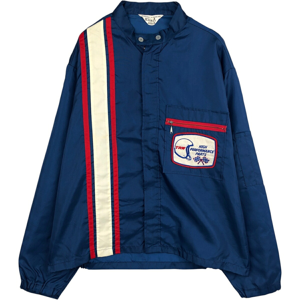 古着 60~70'S Elin TRW トリコロールカラー ナイロンレーシングジャケット メンズXL相当 ヴィンテージ /eaa629964 【中古】 【260405】 ブルー系 春秋冬
