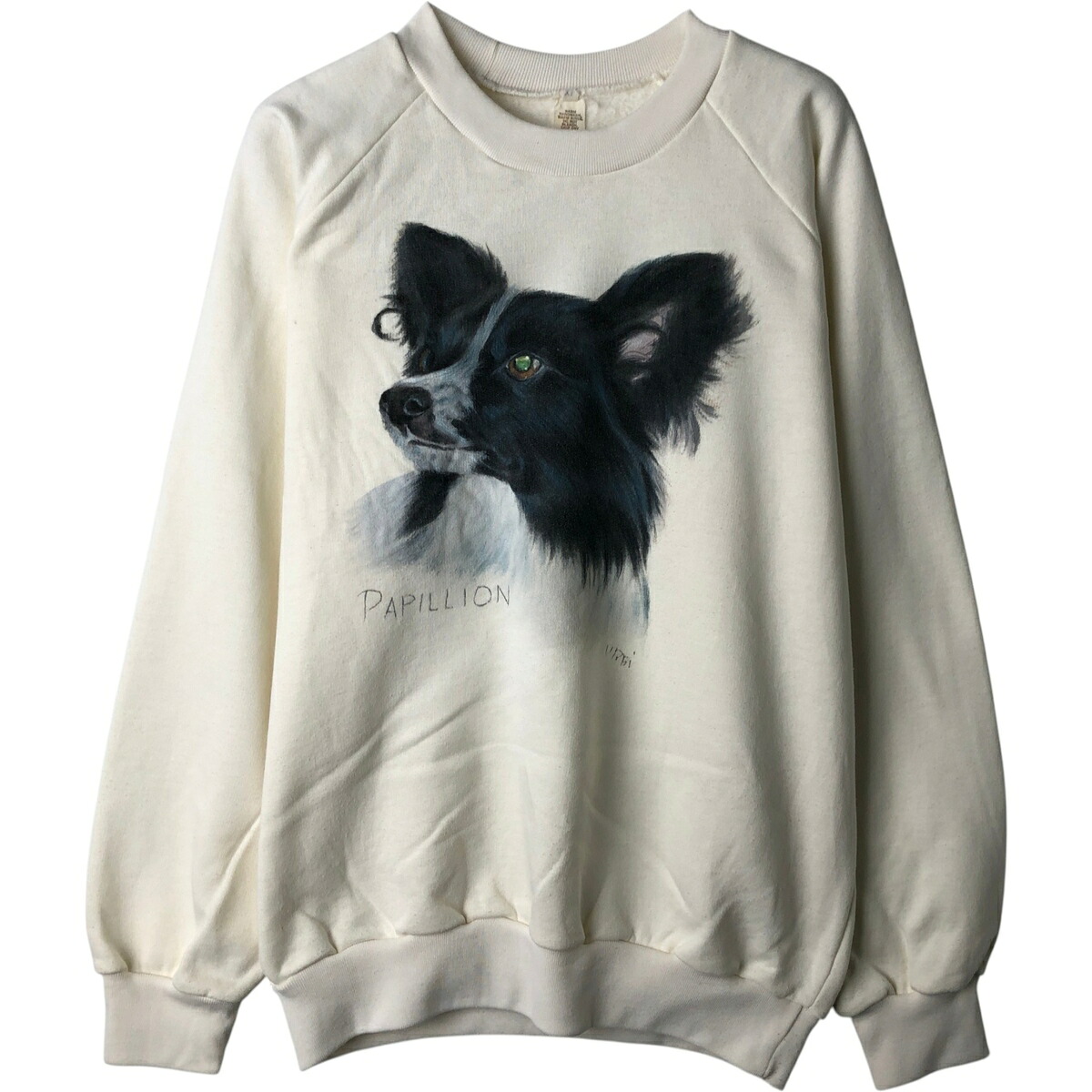 古着 PAPILLON パピヨン 犬柄 アニマル スウェットシャツ トレーナー メンズXL相当 /eaa630073 【中古】 【260403】