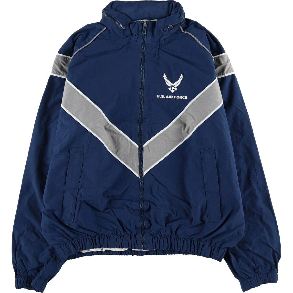古着 00'S 米軍実品 U.S.AIR FORCE SKILCRAFT PTU トレーニングジャケット ナイロンジャケット USA製 SMALL/SHORT メンズS相当 /eaa630198 【中古】 【260404】