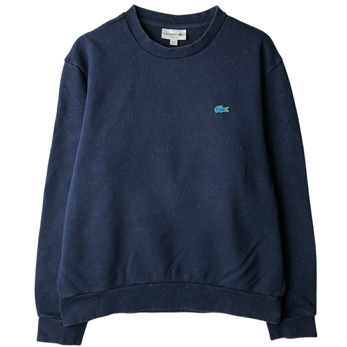 古着 ラコステ LACOSTE CLASSIC FIT カラーネップ ワンポイントロゴスウェットシャツ トレーナー メンズL相当 /eaa630499 【中古】 【260405】 ネイビー系 春夏秋冬