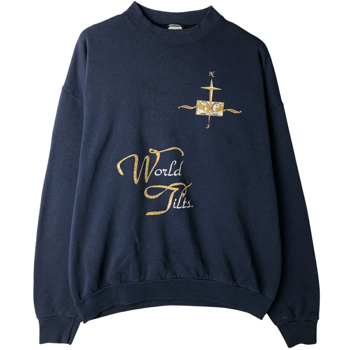 古着 90'S フルーツオブザルーム FRUIT OF THE LOOM JESUS イエスキリスト プリントスウェットシャツ トレーナー USA製 メンズXL相当 ヴィンテージ /eaa630552 【中古】 【260405】 ネイビー系 春夏秋冬