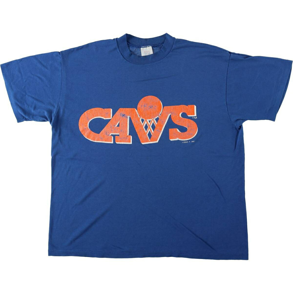 古着 90'S ロゴセブン LOGO 7 NBA CLEVELAND CAVALIERS クリーブランド キャバリアーズ ロゴプリントTシャツ USA製 メンズXL相当 ヴィンテージ /eaa630849 【中古】 【260404】