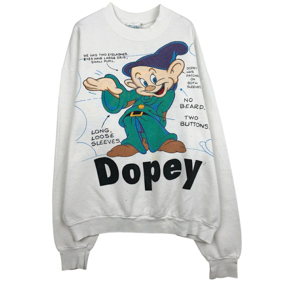 古着 WALT Disney&rsquo;s Snow White and the seven dowrfs 白雪姫 7人の小人 Dopey おとぼけ キャラクタースウェットシャツ トレーナー メンズXL相当 /eaa630882 【中古】 【260403】 【GR-UN】｜古着屋JAM 11,773円