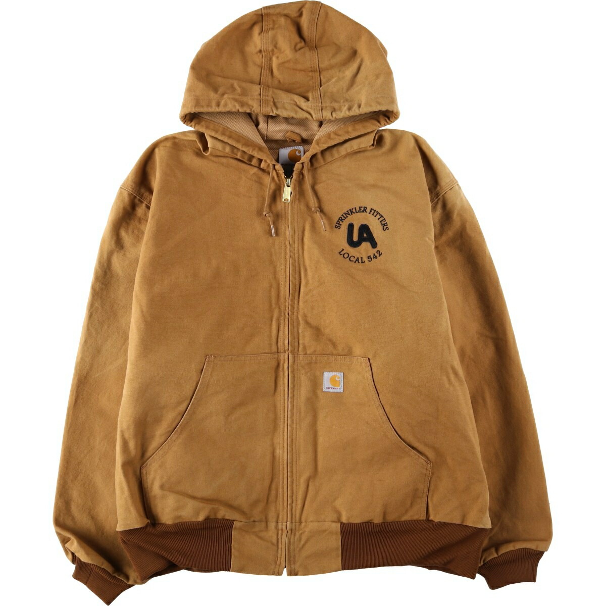古着 カーハート Carhartt アクティブジャケット ダックフルジップパーカー USA製 メンズXXL相当 /eaa630887 【中古】 【260417】 ベージュ系 春秋冬