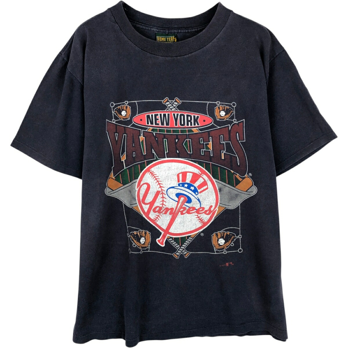 古着 90'S HOME TEAM MLB NEW YORK YANKEES ニューヨークヤンキース スポーツプリントTシャツ USA製 メンズL相当 ヴィンテージ /eaa630925 【中古】 【260404】