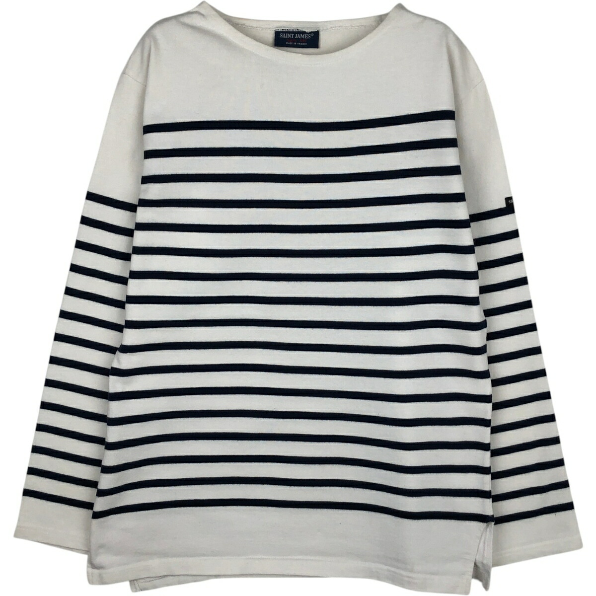 古着 セントジェームス SAINT JAMES ボーダー柄 ボートネック ロングTシャツ ロンT フランス製 メンズM相当 /eaa631320 【中古】 【260408】