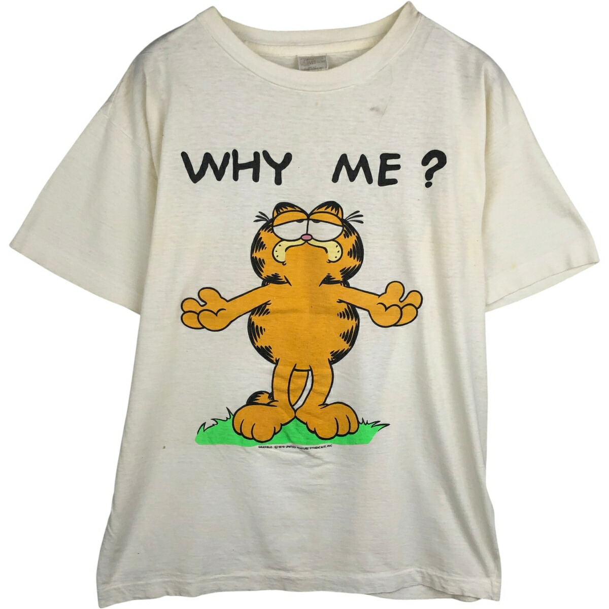 古着 70'S GARFIELD ガーフィールド キャラクタープリントTシャツ メンズXL相当 ヴィンテージ /eaa631521 【中古】 【260409】 ホワイト系 春夏秋