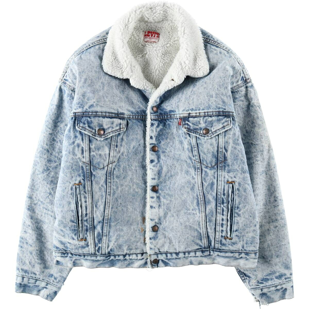 古着 80~90'S リーバイス Levi's 中綿入り ケミカルウォッシュ デニムボアジャケット USA製 メンズXL相当 ヴィンテージ /eaa632452 【中古】 【260412】|古着屋JAM