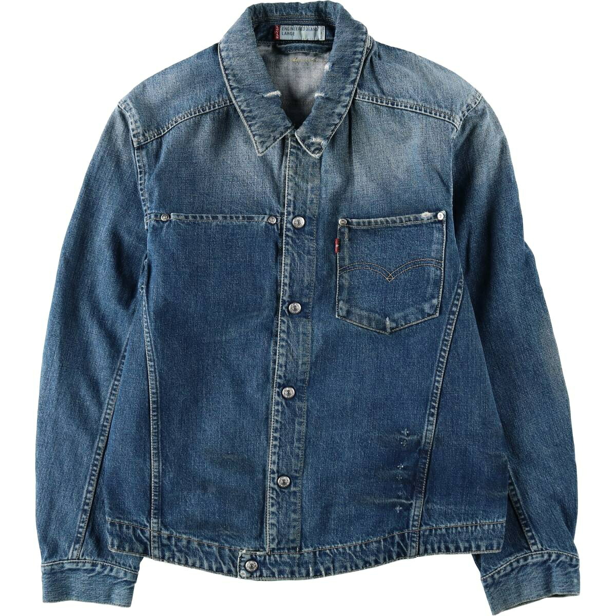 古着 00'S リーバイス Levi's ENGINEERED エンジニアード ユーロモデル 70100-1655 デニムジャケット メンズL相当 /eaa632504 【中古】 【260412】 【GR-NV】
