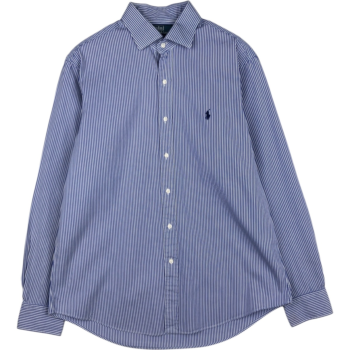 古着 ラルフローレン Ralph Lauren REGENT CUSTOM FIT 長袖 コットンストライプシャツ メンズL相当 /eaa632578 【中古】 【260412】