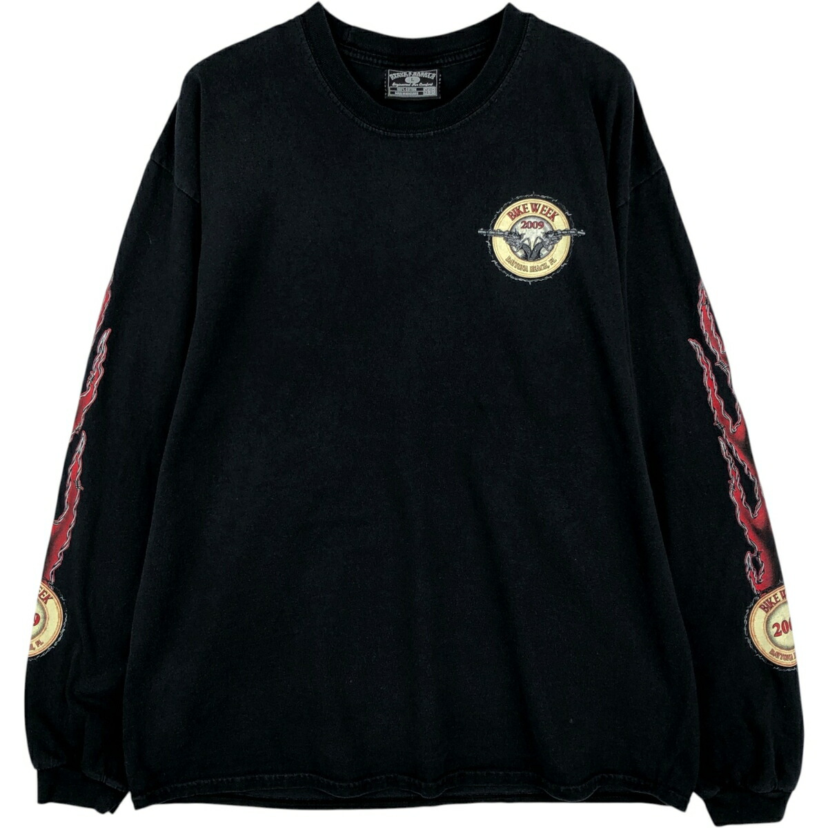 古着 00'S スティーブアンドバリーズ STEVE&BARRYS ファイヤーパターン ロングTシャツ ロンT メンズL相当 /eaa632819 【中古】 【260410】