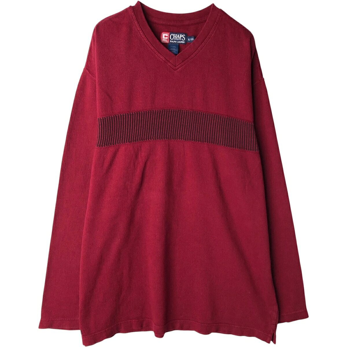 古着 ラルフローレン Ralph Lauren CHAPS チャップス Vネック ロングTシャツ ロンT メンズXL相当 /eaa632828 【中古】 【260417】