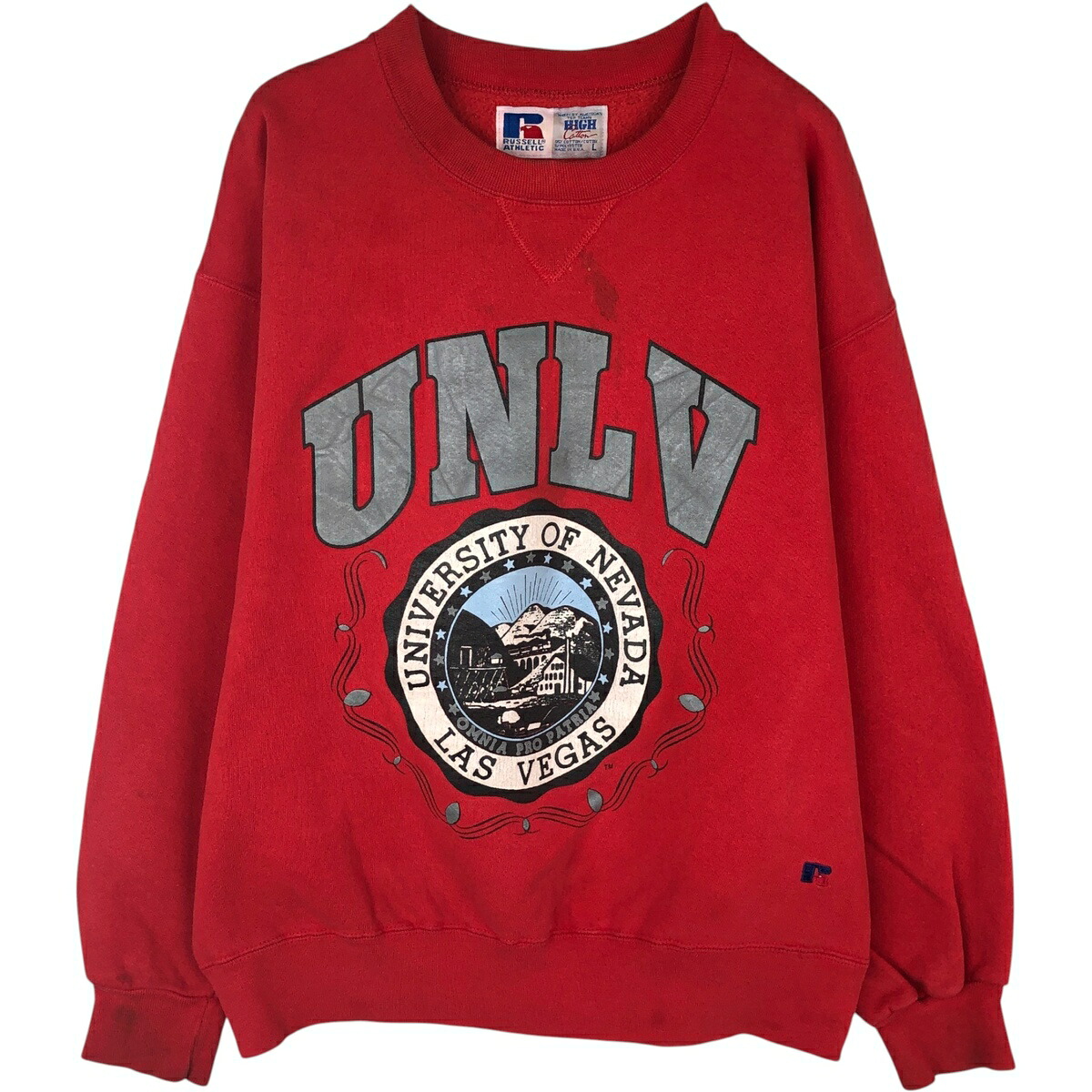古着 90'S ラッセル Russell HIGH COTTON カレッジ キャラクタースウェットシャツ トレーナー USA製 メンズL相当 ヴィンテージ /eaa632872 【中古】 【260411】