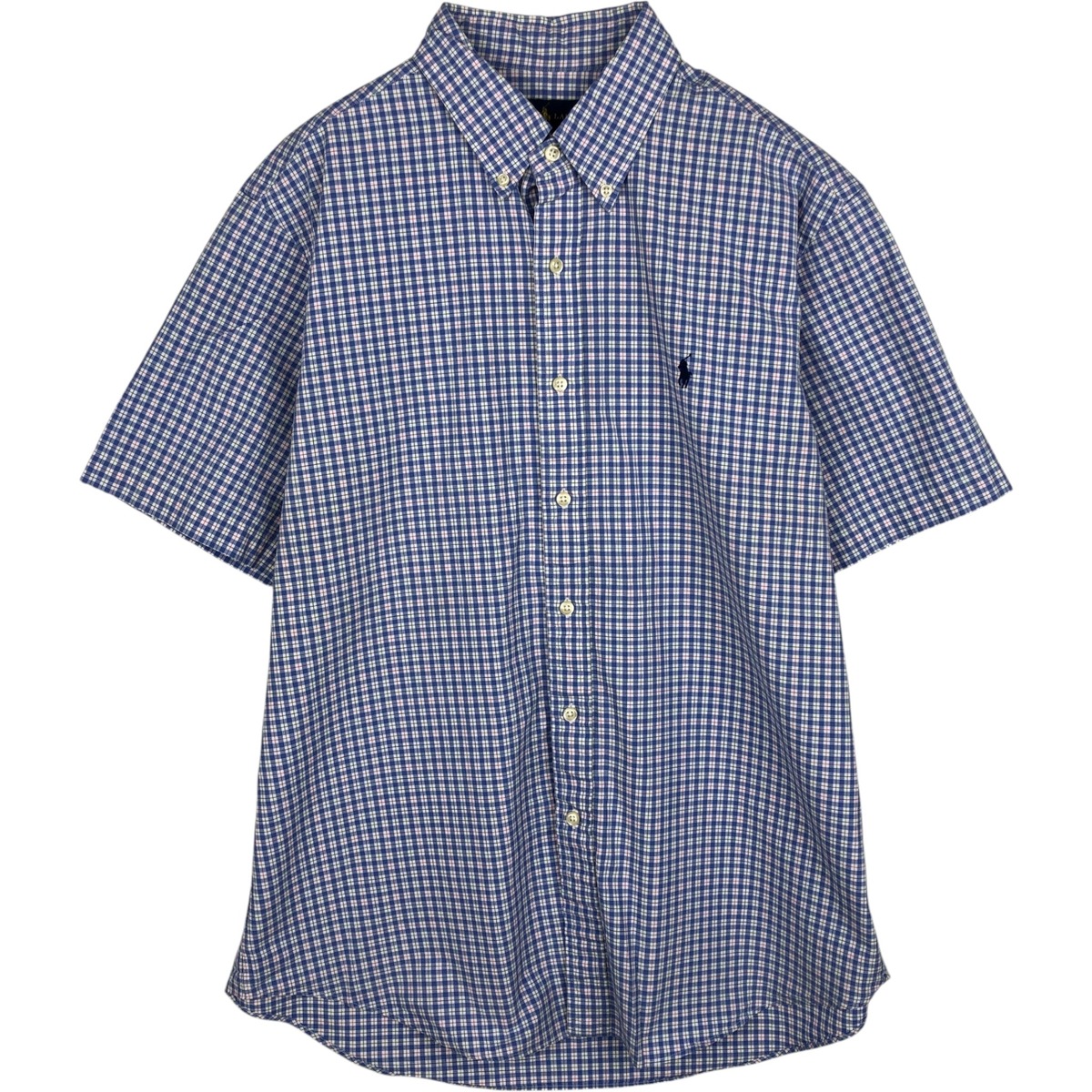 古着 ラルフローレン Ralph Lauren 半袖 ボタンダウン チェックシャツ メンズL相当 /eaa633135 【中古】 【260412】