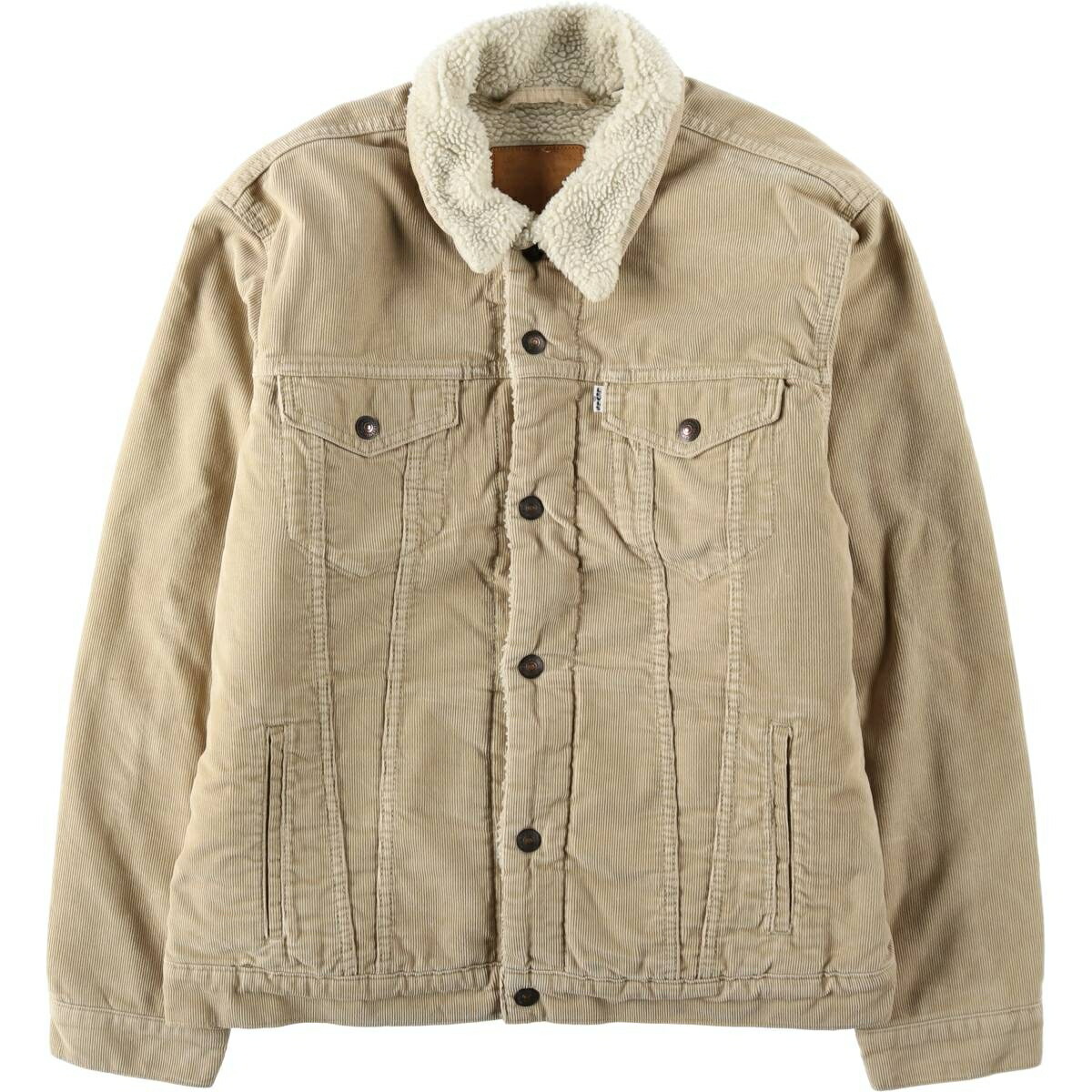 古着 リーバイス Levi's LEVI'S PREMIUM トラッカージャケット 中綿入り コーデュロイボアジャケット メンズXL相当 /eaa633234 【中古】 【260416】 ベージュ系 春秋冬