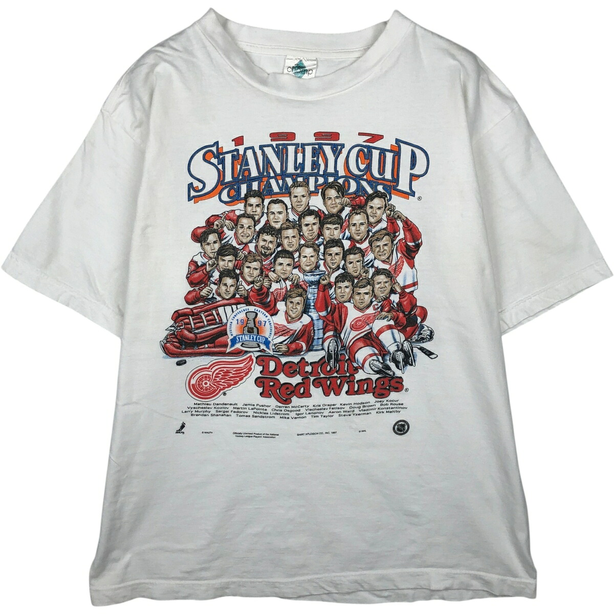 古着 CHAMP NHL DETROIT RED WINGS デトロイトレッドウィングス スポーツプリントTシャツ メンズXL相当 /eaa633613 【中古】 【260413】