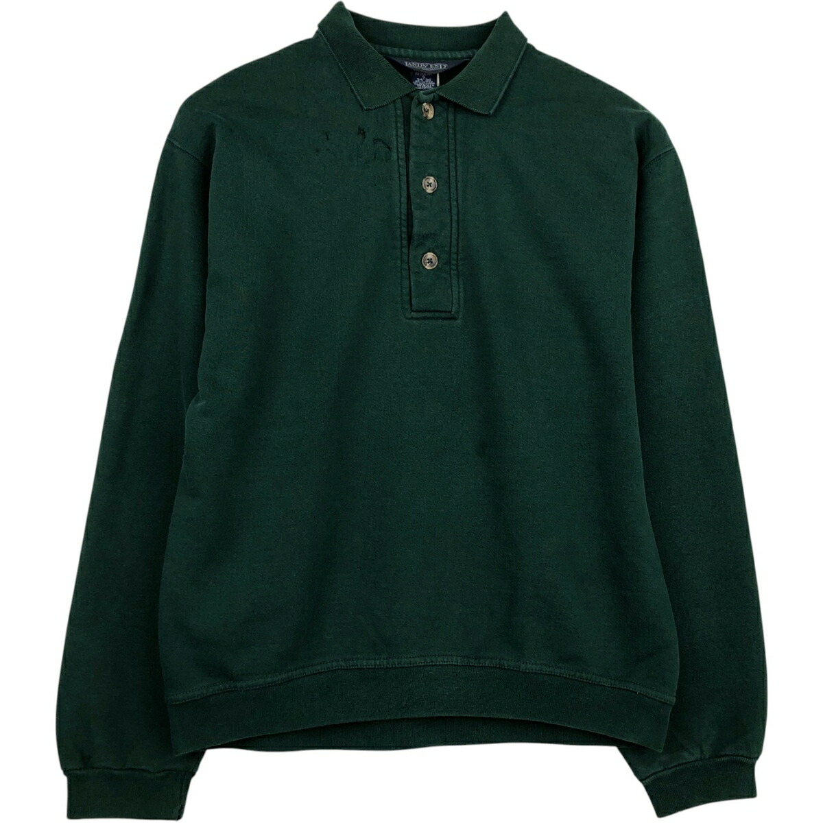 古着 80~90'S ランズエンド LANDS'END 襟付きハーフボタン スウェットシャツ トレーナー USA製 メンズS相当 ヴィンテージ /eaa633661 【中古】 【260419】 【GR-NV】