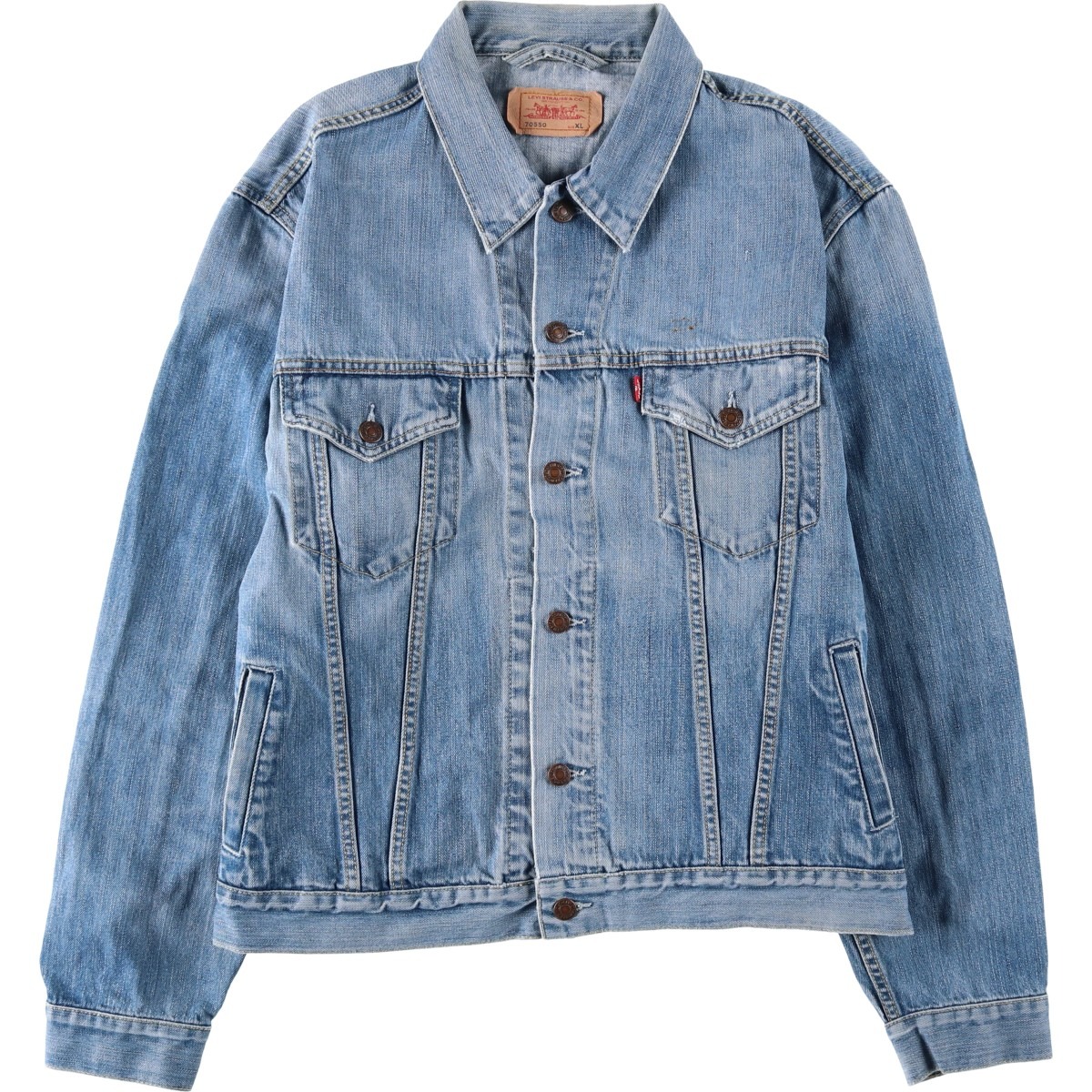 古着 00'S リーバイス Levi's 70550-0439 ユーロモデル ドクロ柄 スカル柄 デニムジャケット Gジャン メンズXL相当 /eaa634691 【中古】 【260425】|古着屋JAM