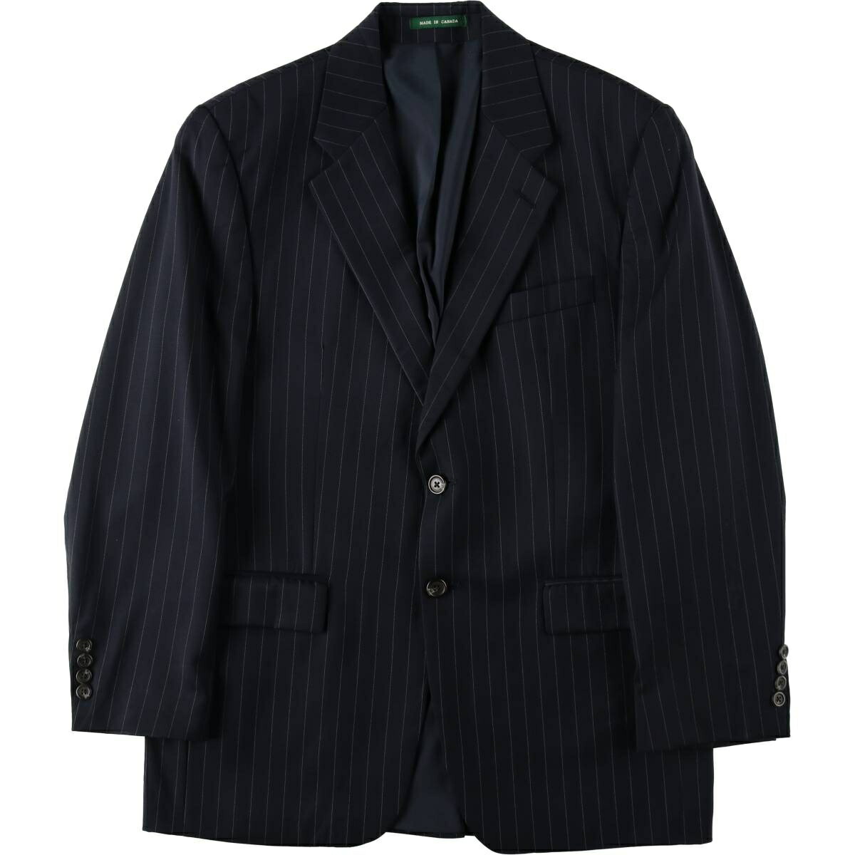 古着 ラルフローレン Ralph Lauren LAUREN ローレン ストライプ柄 ウールテーラードジャケット カナダ製 メンズM相当 /eaa634727 【中古】 【260420】