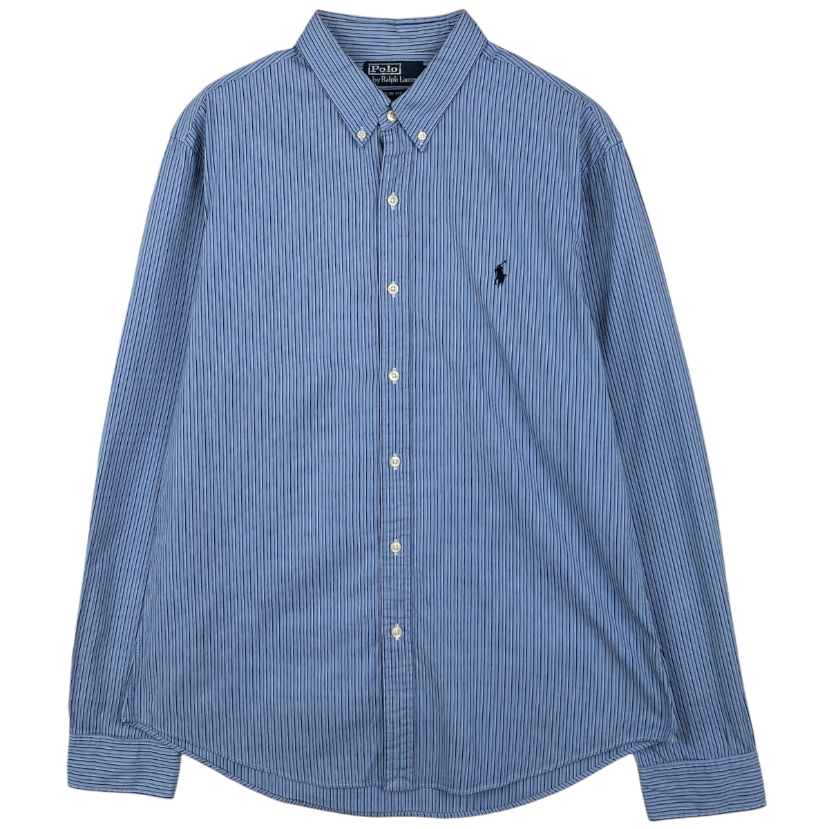 古着 ラルフローレン Ralph Lauren POLO by Ralph Lauren SLIM FIT マルチストライプ 長袖 ボタンダウンストライプシャツ メンズL相当 /eaa634861 【中古】 【260419】