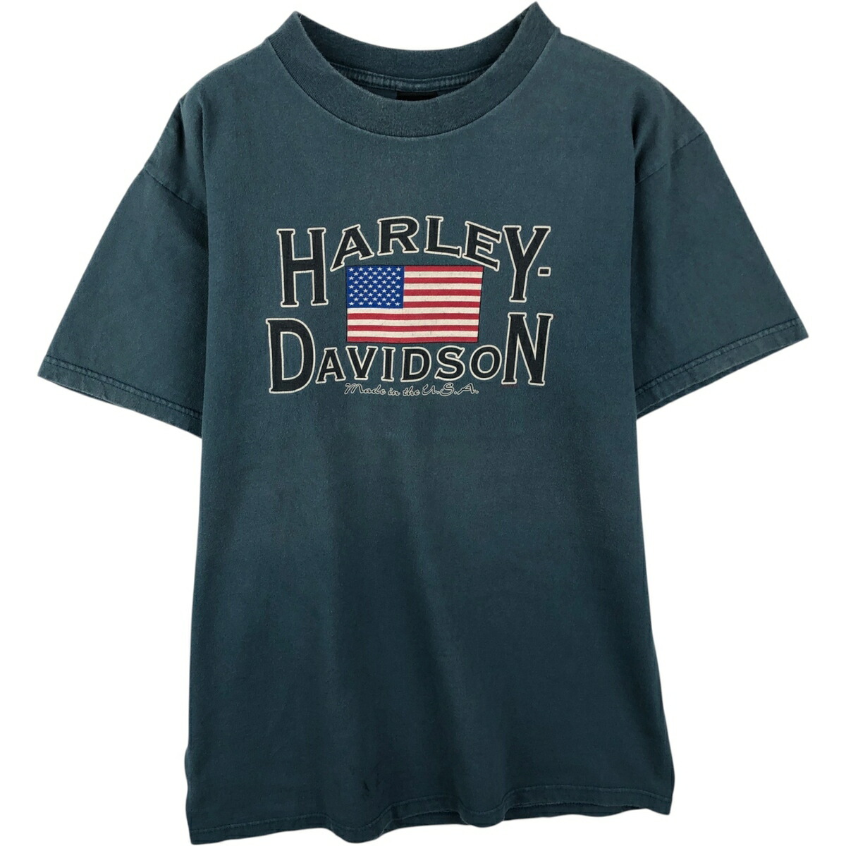 古着 90'S ハーレーダビッドソン Harley-Davidson 星条旗柄 モーターサイクル バイクTシャツ USA製 メンズL相当 ヴィンテージ /eaa637023 【中古】 【260424】｜古着屋JAM
