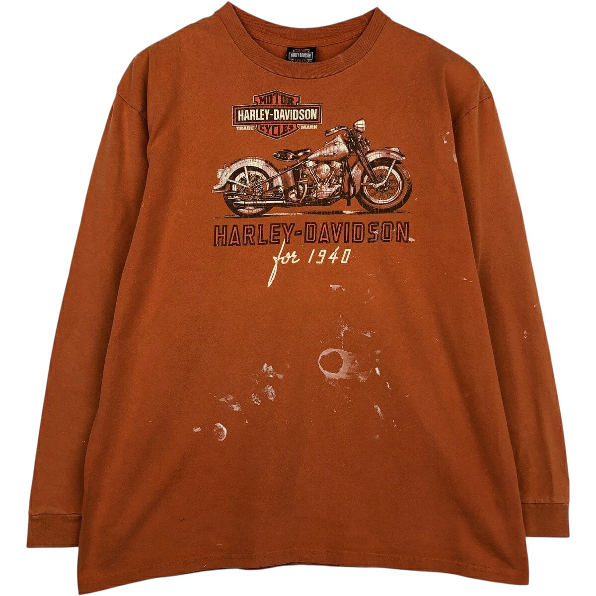 古着 ハーレーダビッドソン Harley-Davidson ELVIS PRESLEY エルヴィスプレスリー モーターサイクル ロングTシャツ ロンT メンズXL相当 /eaa638066 【中古】 【260425】 オレンジ系 春夏秋｜古着屋JAM