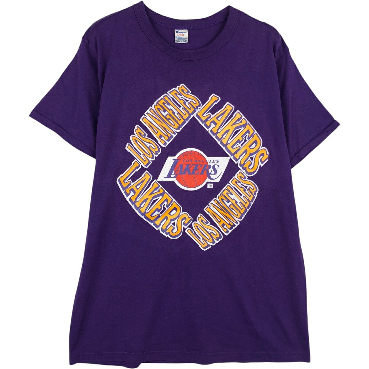 古着 80'S チャンピオン Champion NBA LOS ANGELES LAKERS ロサンゼルスレイカーズ トリコタグ ロゴプリントTシャツ USA製 メンズL相当 ヴィンテージ /eaa640813 【中古】 【260508】｜古着屋JAM 7,603円