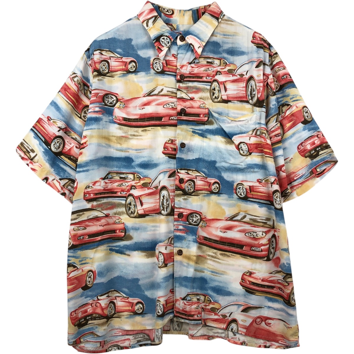 古着 80~90'S レインスプーナー REYNSPOONER ダイヤモンドヘッドタグ 総柄 レーヨン ハワイアンアロハシャツボックスシャツ ハワイ製 メンズL相当 ヴィンテージ /eaa641523 【中古】 【260521】 【GR-UN】｜古着屋JAM