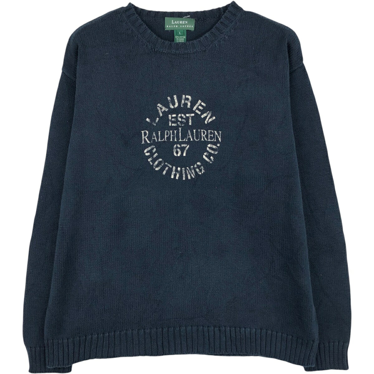 古着 ラルフローレン Ralph Lauren LAUREN ローレン コットンニットセーター レディースL相当 /eaa641890 【中古】 【260511】 【ADEL/アデル】|古着屋JAM