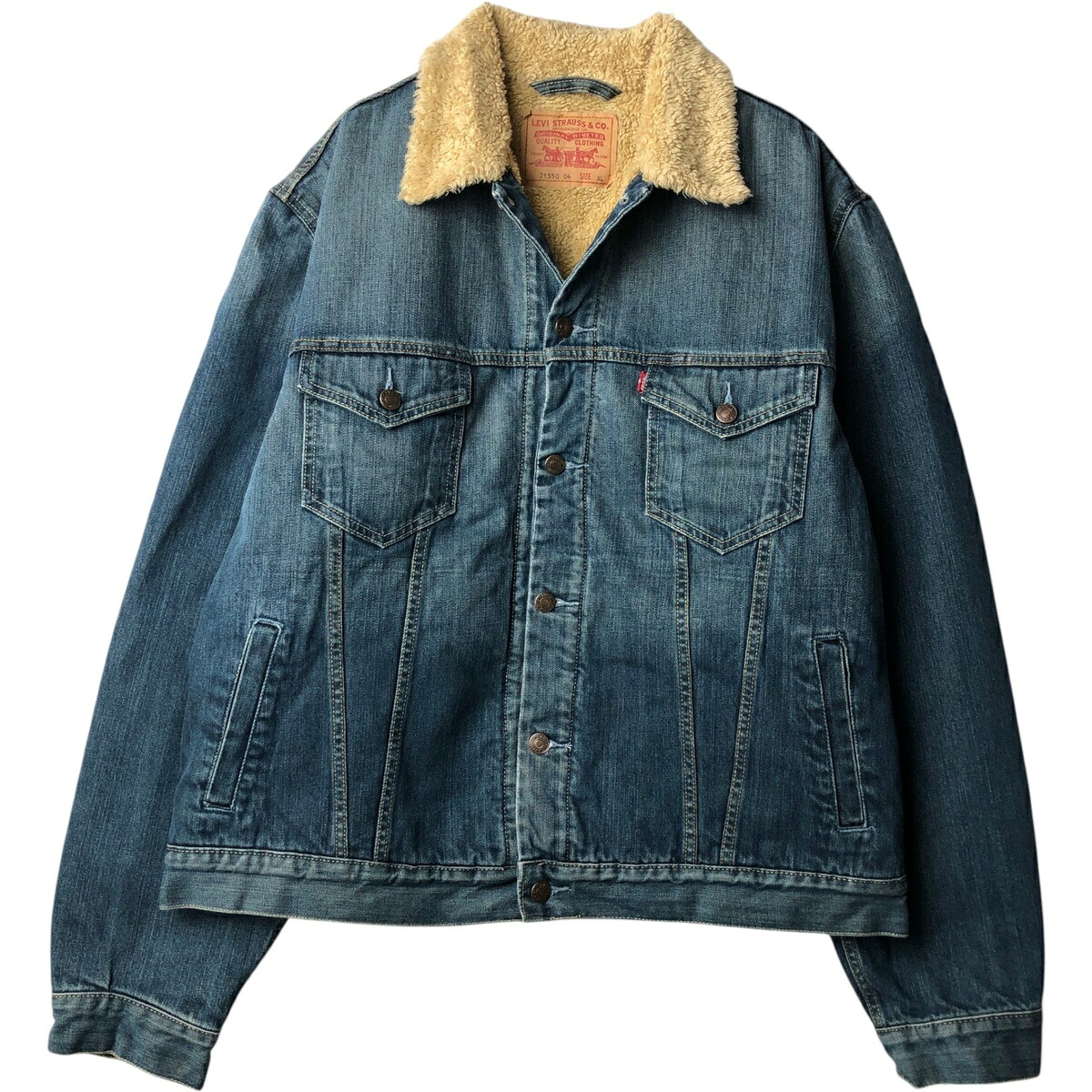 古着 00'S リーバイス Levi's 71550-0439 ユーロモデル デニムボアジャケット メンズXL相当 /eaa645701 【中古】 【260517】｜古着屋JAM