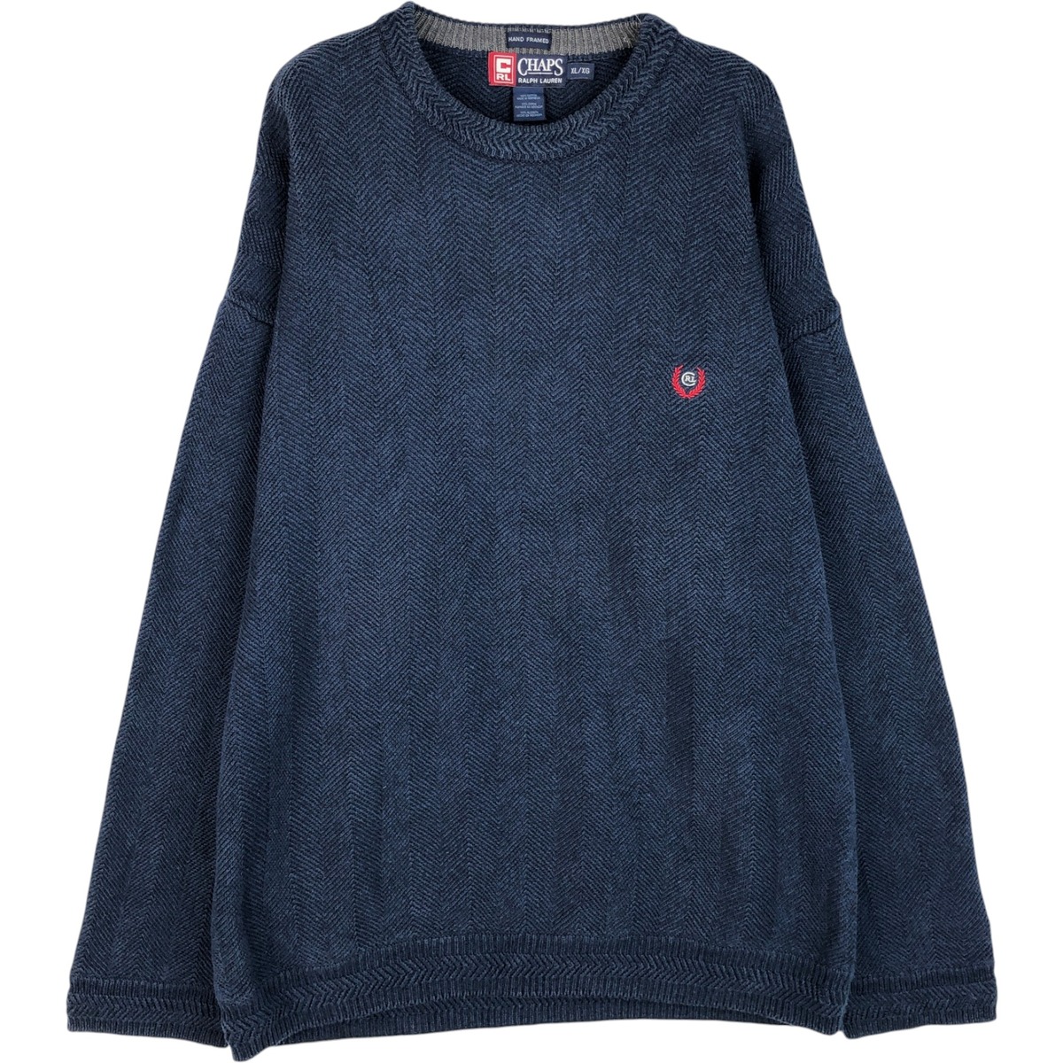 古着 ラルフローレン Ralph Lauren CHAPS チャップス ヘリンボーン コットンニットセーター メンズXL相当 /eaa645927 【中古】 【260520】|古着屋JAM